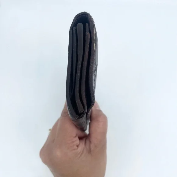 Gucci Dark Chocolate brown leather GG monogram bifold long wallet - Picture 4 of 9